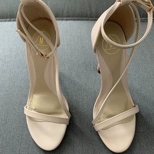Missguided nude asymmetric strappy sandals